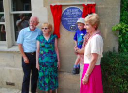 The Awdry family at the unveiling of the commemorative plaque to W. V. Awdy at Lorne House, Box.