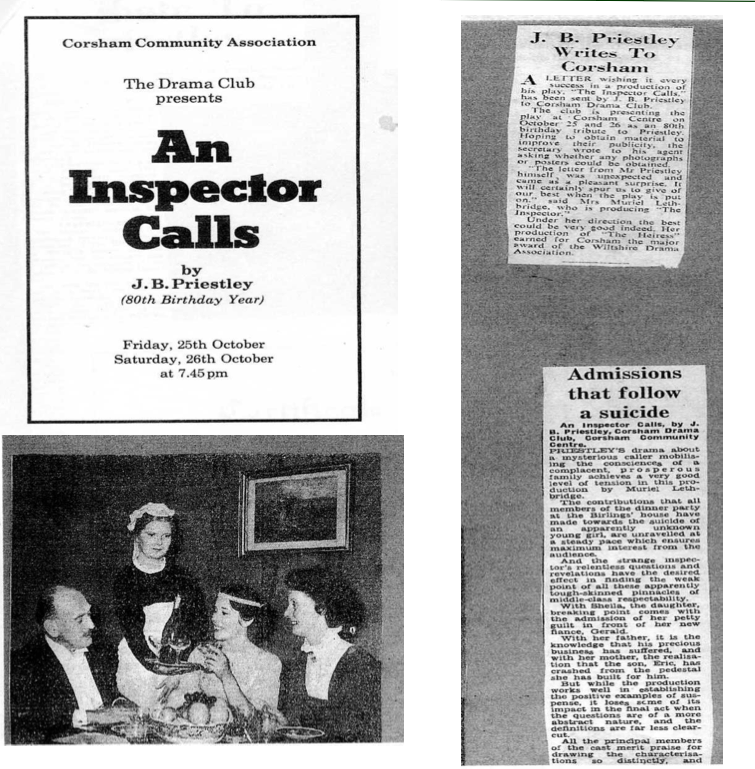 Newspaper clips of the 1974 Production of “An Inspector Calls” by J.B.Priestley