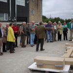 Paul Baker showing off some of the stone products