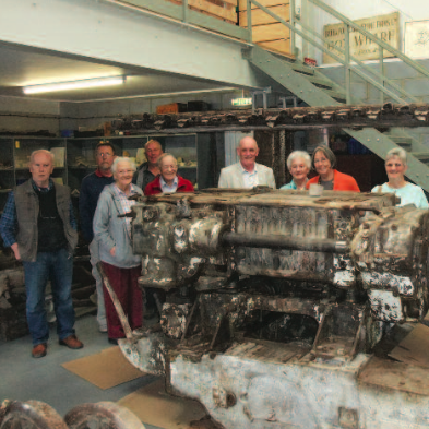 Visitors to the Stone Quarrying Museum. Our host, David Pollard, is on the very left