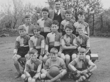 Corsham Regis football team probably taken in 1955