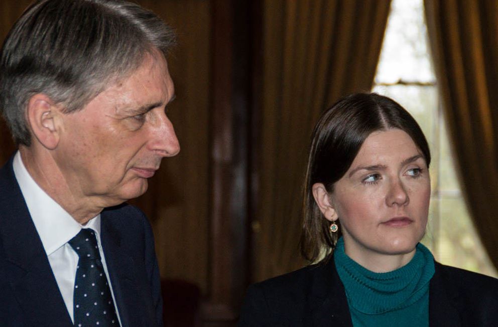 Michele Donelan with Chancellor Philip Hammond