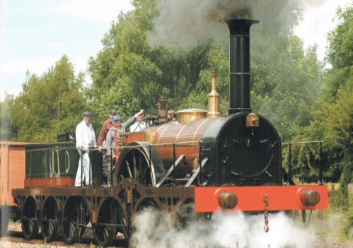 ‘Firefly’, a full size replica of Daniel Gooch’s famous class of locomotives built at Swindon and probably the engine that brought the first train through Box tunnel in 1841.