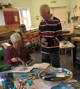 A member learning about stained glass, one of a range of craft skills to be offered in our new Thursday afternoon sessions